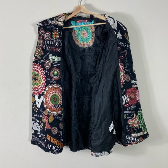 RARE Desigual Manteau Abrig Love Letters Patchwork Coat Multicolor Print - S - Picture 15 of 16